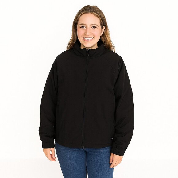 Victoria’s Secret Black Packable Hooded Jacket Women’s Small Lightweight Nylon - Picture 1 of 15